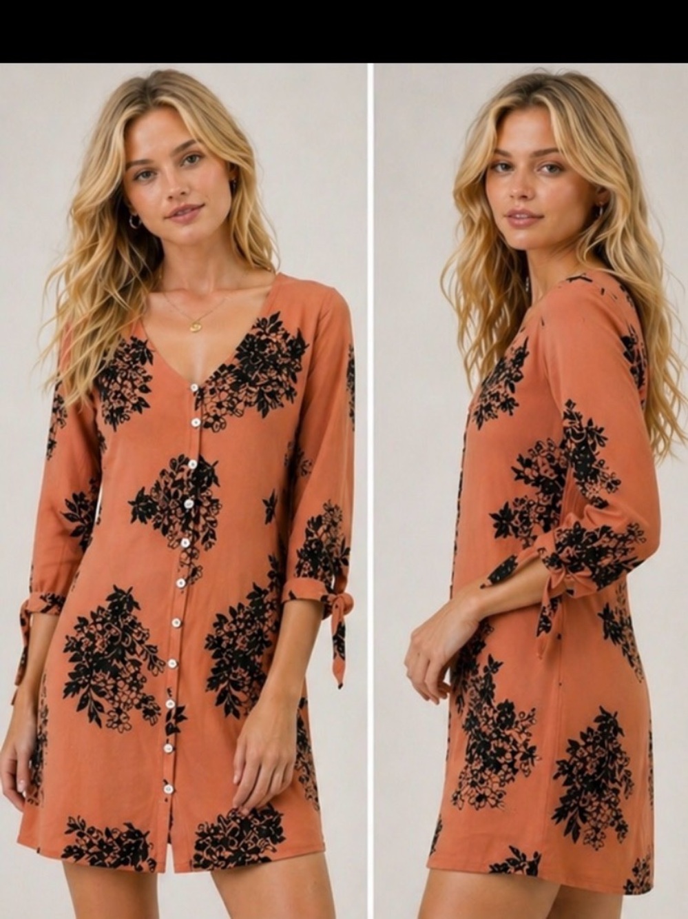 Saltwater luxe floral button down mini dress